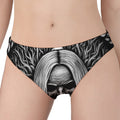 Black And White Odin With Crows Print Women's Panties