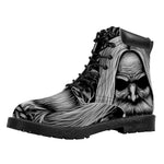 Black And White Odin With Crows Print Work Boots