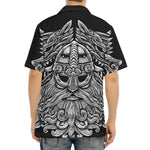 Black And White Odin With Wolfs Print Aloha Shirt