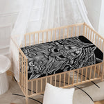 Black And White Odin With Wolfs Print Baby Crib Sheet