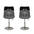 Black And White Odin With Wolfs Print Bar Stool Covers