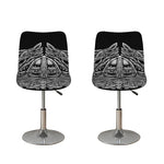 Black And White Odin With Wolfs Print Bar Stool Covers