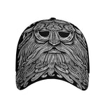 Black And White Odin With Wolfs Print Baseball Cap