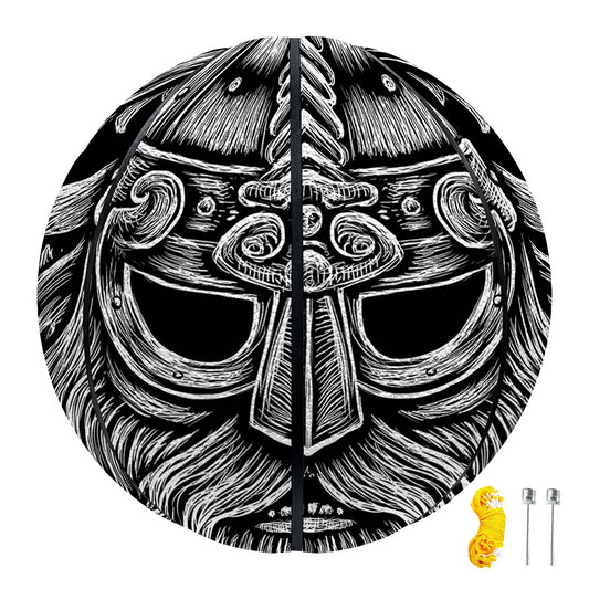 Black And White Odin With Wolfs Print Basketball