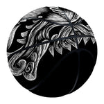 Black And White Odin With Wolfs Print Basketball