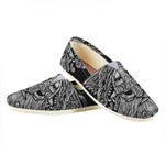 Black And White Odin With Wolfs Print Casual Shoes
