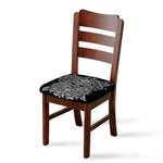 Black And White Odin With Wolfs Print Chair Cushion Cover