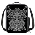 Black And White Odin With Wolfs Print Crossbody Lunch Bag