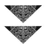 Black And White Odin With Wolfs Print Dog Bandana