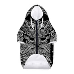 Black And White Odin With Wolfs Print Dog Zip Up Hoodie