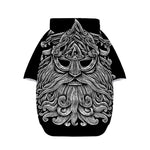 Black And White Odin With Wolfs Print Dog Zip Up Hoodie