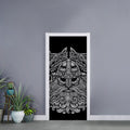 Black And White Odin With Wolfs Print Door Sticker