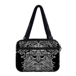 Black And White Odin With Wolfs Print Double Strap Bible Bag