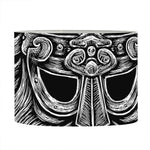 Black And White Odin With Wolfs Print Drum Lamp Shade