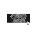 Black And White Odin With Wolfs Print Extended Mouse Pad