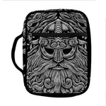 Black And White Odin With Wolfs Print Front Pocket Bible Bag