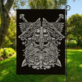 Black And White Odin With Wolfs Print Garden Flag
