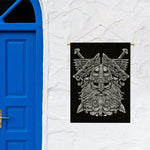 Black And White Odin With Wolfs Print Garden Flag