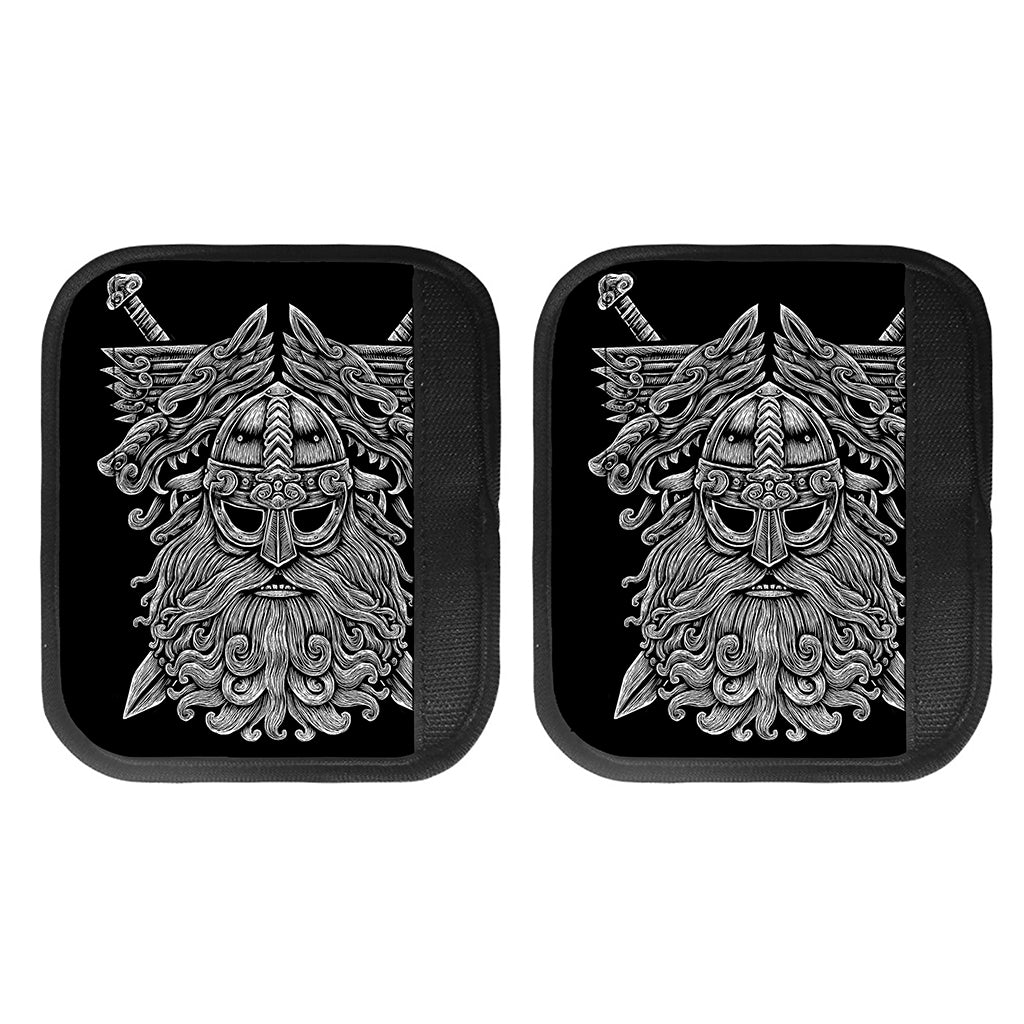 Black And White Odin With Wolfs Print Handle Covers