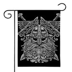 Black And White Odin With Wolfs Print House Flag