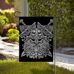 Black And White Odin With Wolfs Print House Flag