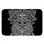Black And White Odin With Wolfs Print Indoor Door Mat