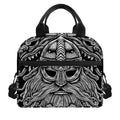 Black And White Odin With Wolfs Print Insulated Lunch Bag