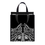 Black And White Odin With Wolfs Print Insulated Lunch Tote