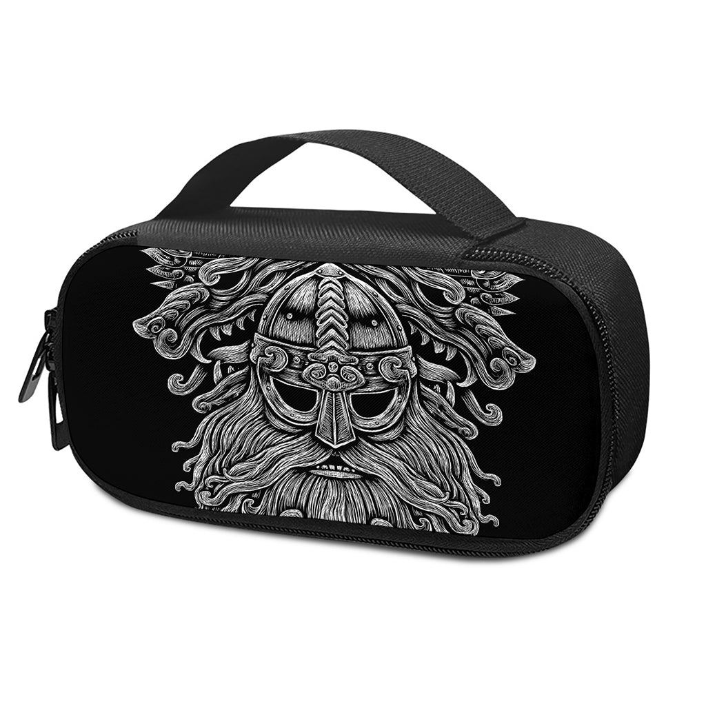 Black And White Odin With Wolfs Print Insulin Cooler Travel Case