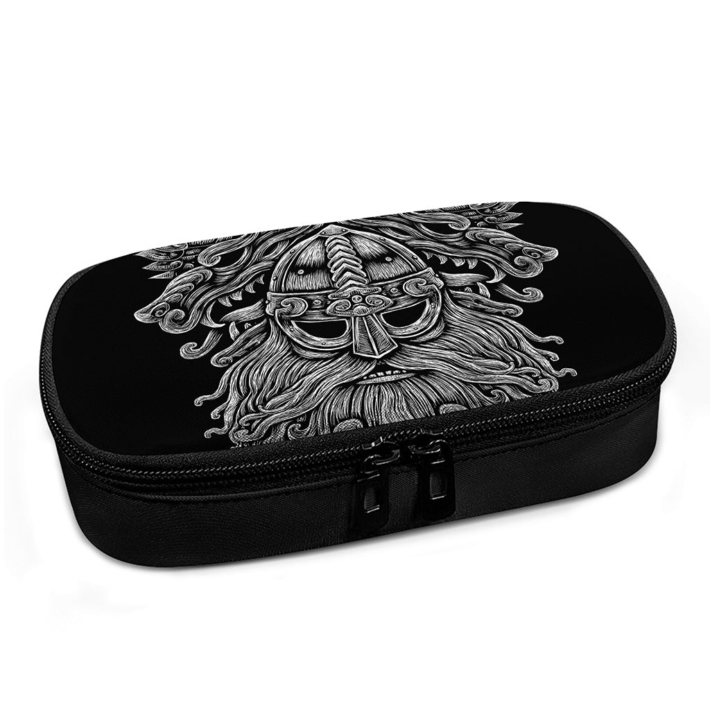 Black And White Odin With Wolfs Print Insulin Cooler Travel Case