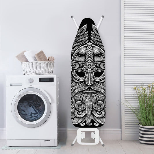 Black And White Odin With Wolfs Print Ironing Board Cover