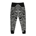 Black And White Odin With Wolfs Print Jogger Pants