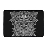 Black And White Odin With Wolfs Print Kitchen Mat