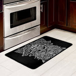 Black And White Odin With Wolfs Print Kitchen Mat
