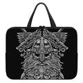Black And White Odin With Wolfs Print Laptop Sleeve With Handle