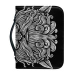Black And White Odin With Wolfs Print Leather Bible Cover