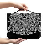 Black And White Odin With Wolfs Print Leather Bible Cover