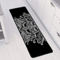 Black And White Odin With Wolfs Print Long Kitchen Mat