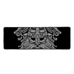 Black And White Odin With Wolfs Print Long Kitchen Mat