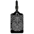 Black And White Odin With Wolfs Print Luggage Tag