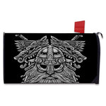 Black And White Odin With Wolfs Print Mailbox Cover