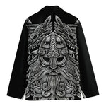 Black And White Odin With Wolfs Print Men's Blazer