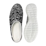 Black And White Odin With Wolfs Print Mesh Casual Shoes
