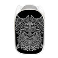 Black And White Odin With Wolfs Print Mesh Laundry Hamper