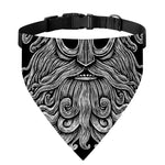 Black And White Odin With Wolfs Print Over The Collar Dog Bandana
