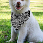 Black And White Odin With Wolfs Print Over The Collar Dog Bandana