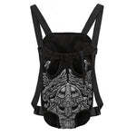 Black And White Odin With Wolfs Print Pet Carrier Backpack