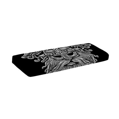 Black And White Odin With Wolfs Print Piano Keyboard Cover