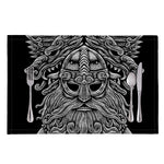Black And White Odin With Wolfs Print Placemat