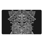 Black And White Odin With Wolfs Print Polyester Doormat